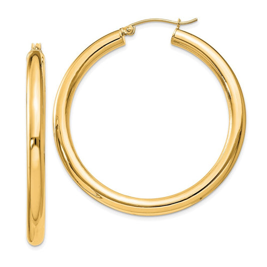 Sterling Silver Flash Gold-plated 4mm Round Hoop Earrings