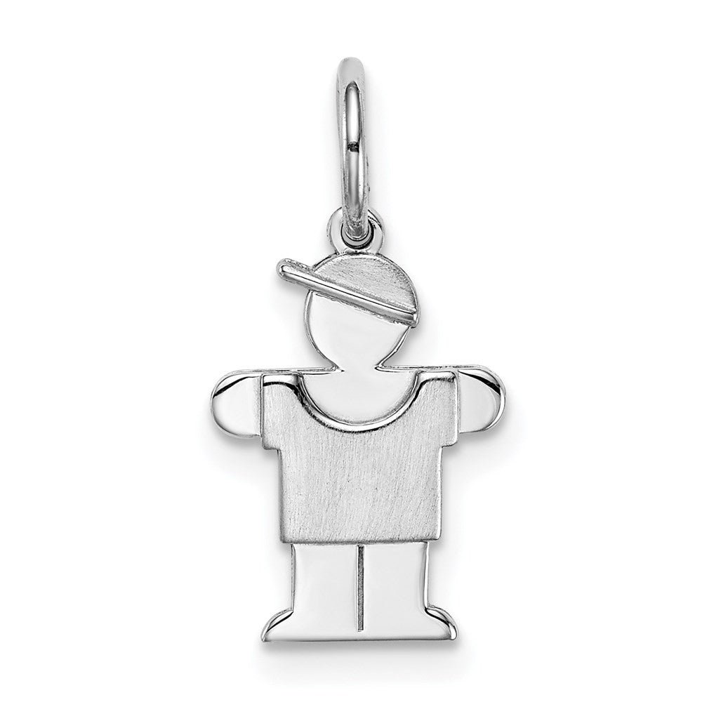 14k White Mini Boy Hugs Charm Pendant