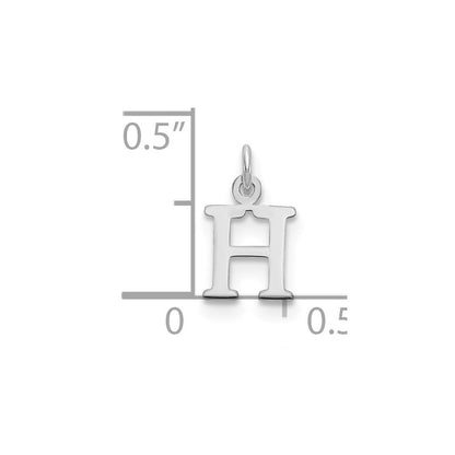 14k White Gold Cutout Letter H Initial Pendant