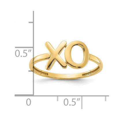 14K Yellow Gold Gold Polished X-O Ring Size 7