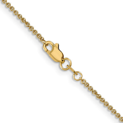 14k Yellow Gold 1.4mm Round Open Link Cable Chain Necklace 20"