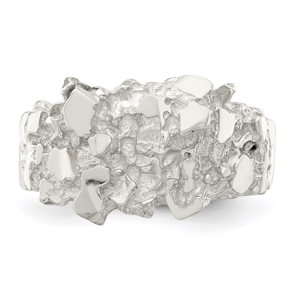 Sterling Silver Men's Nugget Ring Size 9