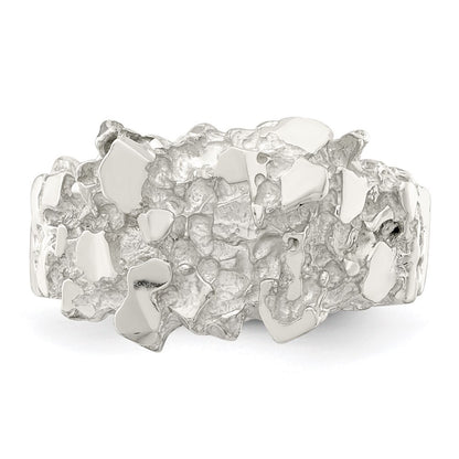 Sterling Silver Men's Nugget Ring Size 9