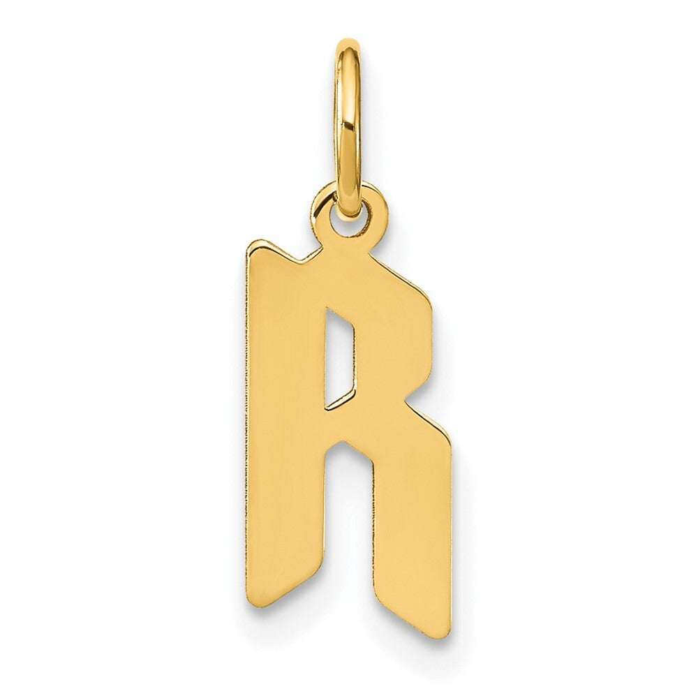 14k Yellow Gold Letter R Initial Pendant for Women