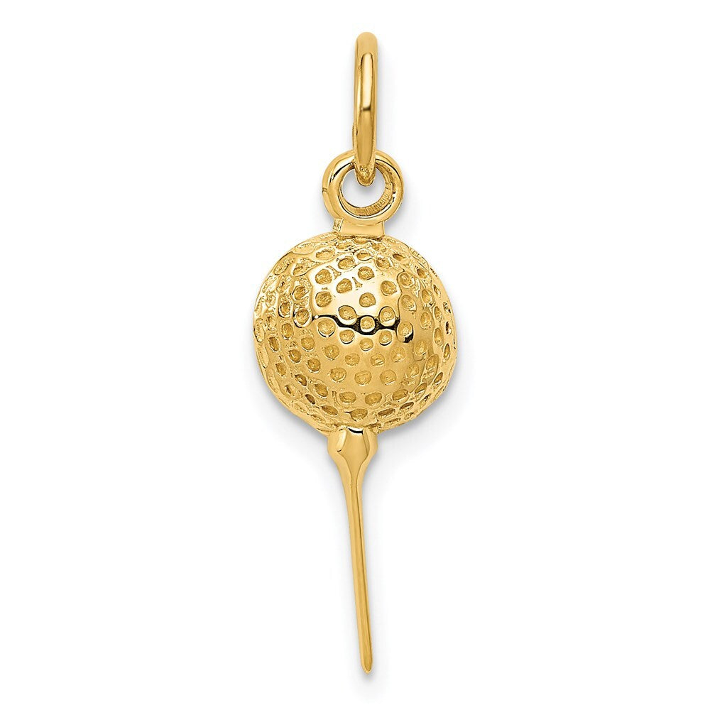 14k Yellow Gold Golf Ball Charm Pendant for Women