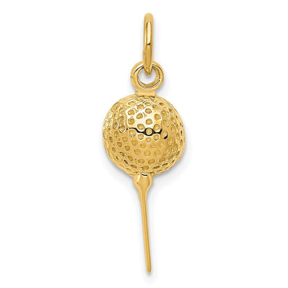 14k Yellow Gold Golf Ball Charm Pendant for Women