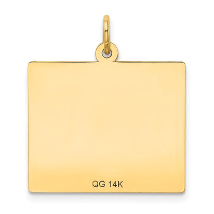 14k Yellow Gold Wednesday the First Day Calendar Pendant