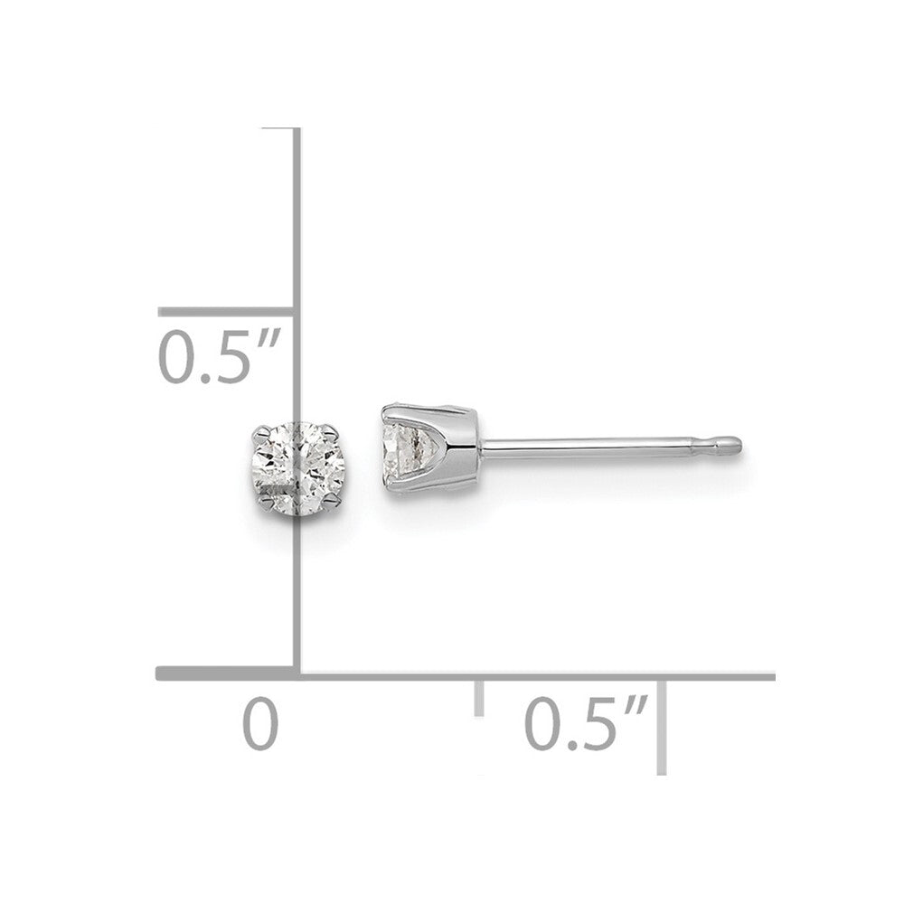 14k White Gold AA Quality Complete Diamond Earring Gift for Women
