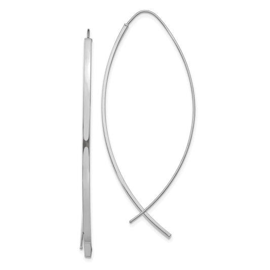 14k White Gold 1.75mm Square Tube Wire Threader Earrings