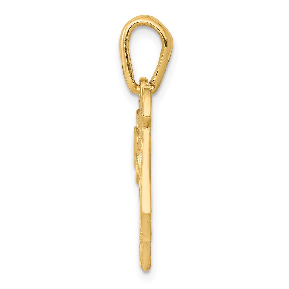 14k Yellow Gold Filigree Chai Pendant for Women