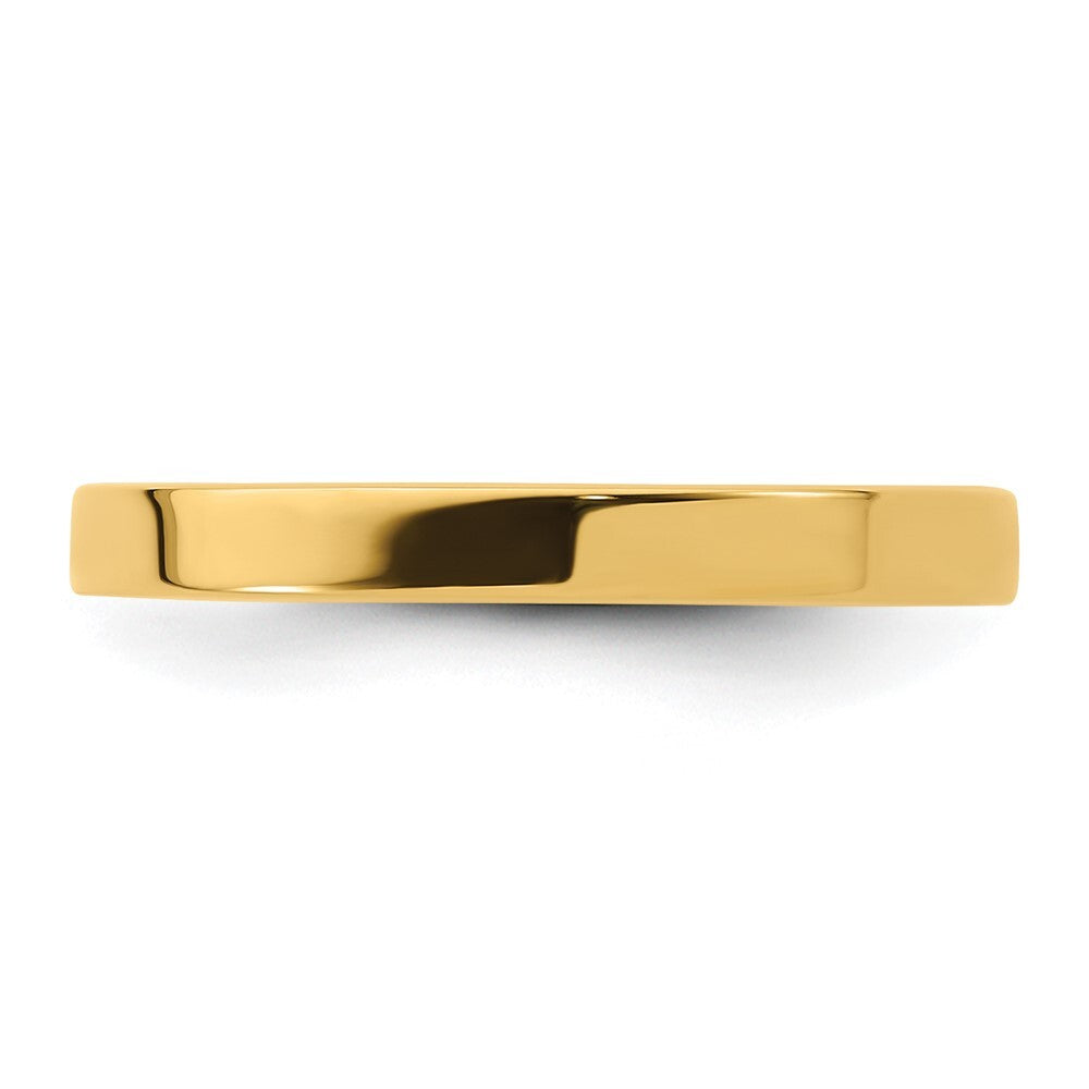 14K Yellow Gold 2.5mm Standard Weight Flat Comfort Fit Wedding Band Size 7