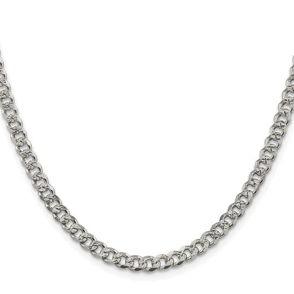 Sterling Silver Rhodium-plated 4.5mm Curb Chain Necklace