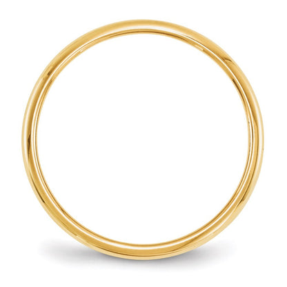14k Yellow Gold  2mm Half Round Wedding Band Ring Size 14