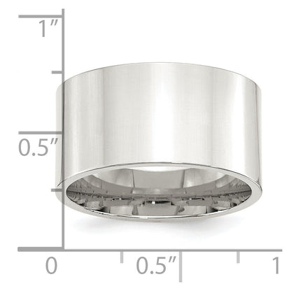 Sterling Silver 12mm Comfort Fit Flat Size 12 Band Ring