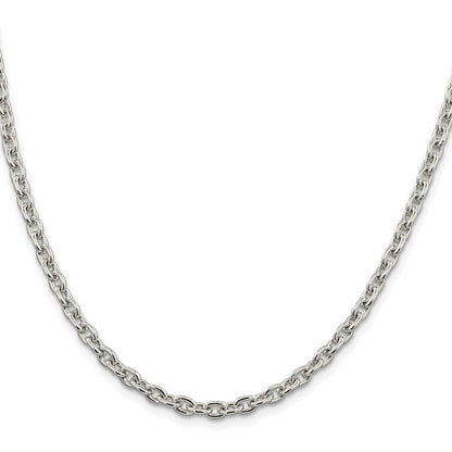 Sterling Silver Rhodium-plated 4.5mm Cable Chain Necklace