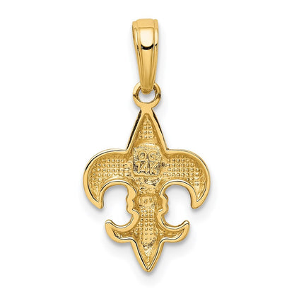 14k Yellow Gold Small Fleur-De-Lis Pendant for Women