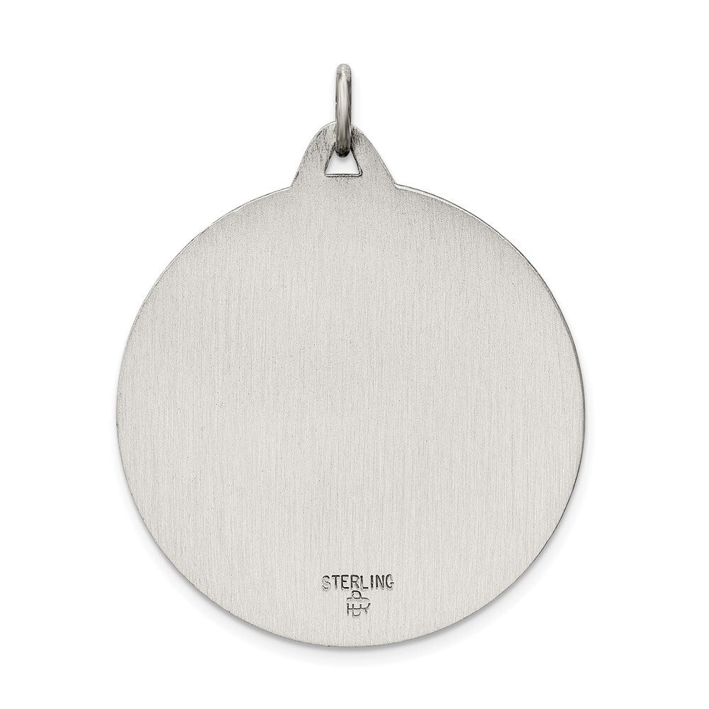 Sterling Silver Antiqued St. Christopher Medal Pendant