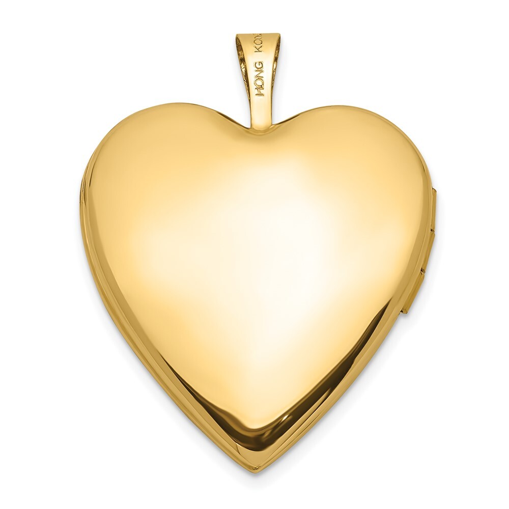 14k Yellow Gold 20mm Swirl Heart Locket Pendant for Women