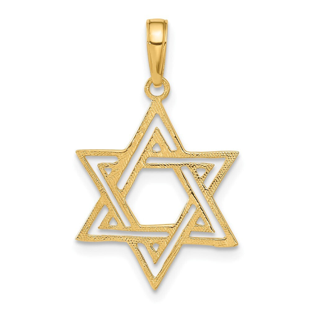 14k Yellow Gold Star of David Pendant