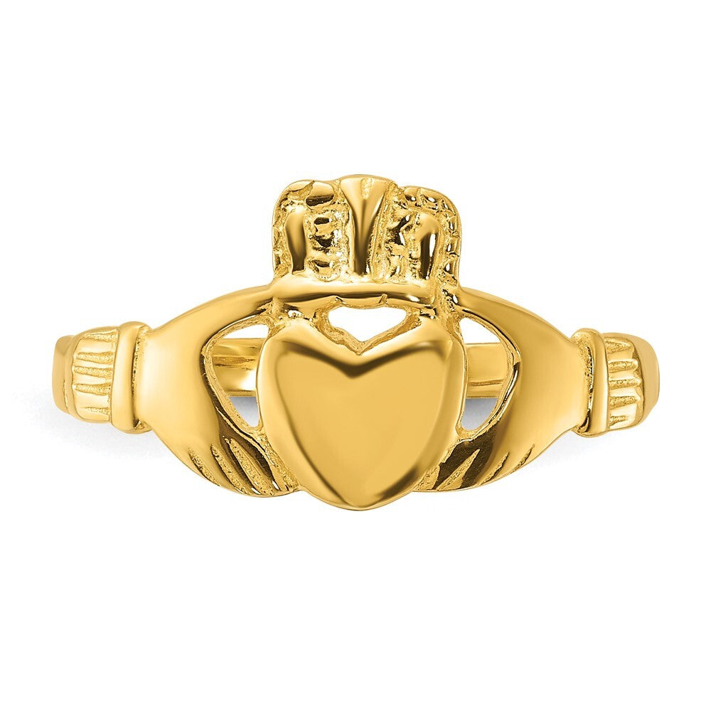 Sterling Silver Gold-tone Polished Claddagh Ring Size 6
