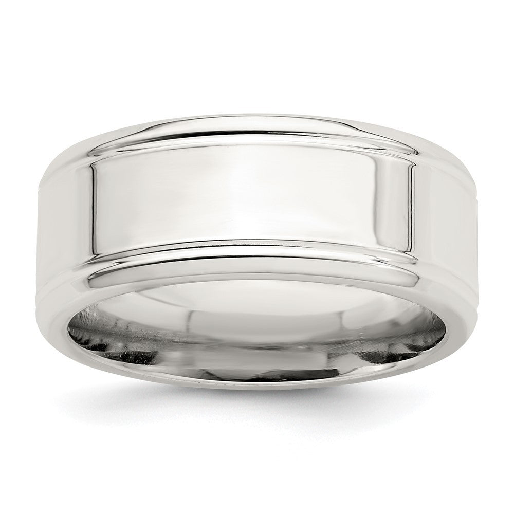 Sterling Silver 6mm Polished Flat Beveled Edge Fancy Band Ring Size 11.5