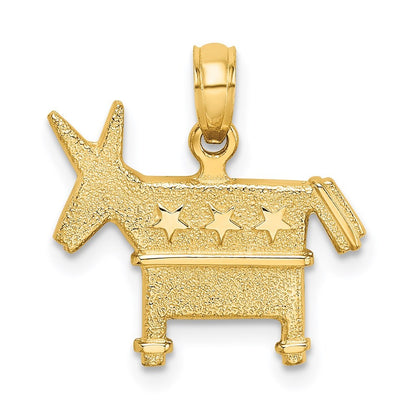 14k Yellow Gold 3-D Textured Democratic Donkey Charm