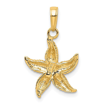 14k Yellow Gold Starfish Pendant for Women