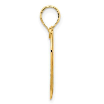 14k Yellow Gold Open Heart Pendant for Women