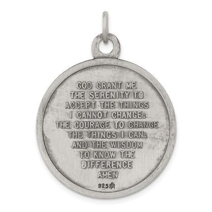 Sterling Silver Antiqued Praying Hands Pendant Holiday Gift for Women