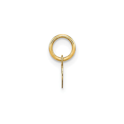 14k Yellow Gold Lower case Letter W Initial Charm Pendant for Women