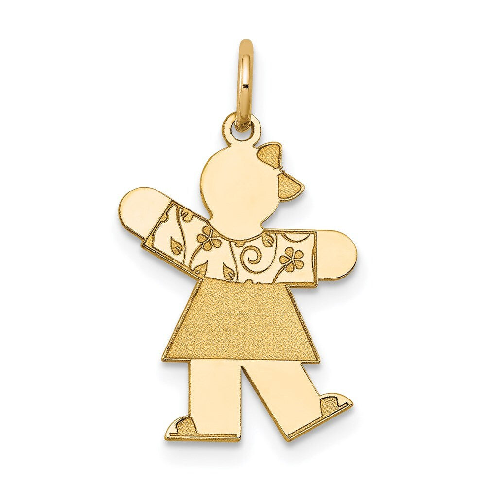 14k Yellow Gold Kid Charm Pendant for Women