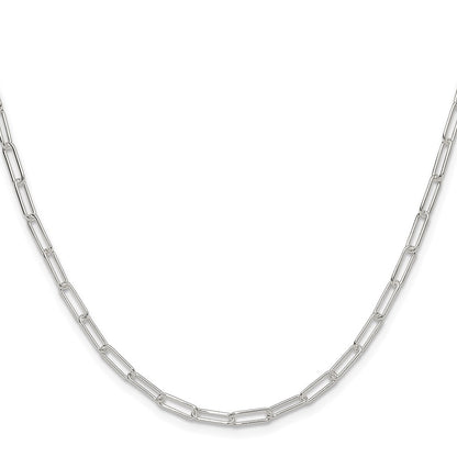 Sterling Silver Polished 3.15mm Paperclip Chain Necklace
