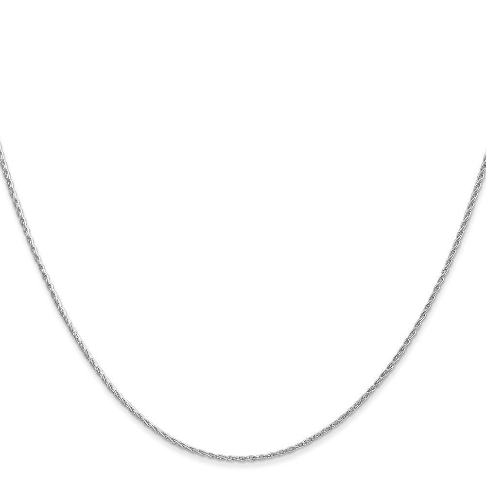 14K White Gold 18 inch 1mm Round Parisian Wheat Chain Necklace