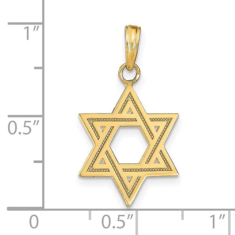 14k Yellow Gold Solid Satin Star of David Charm