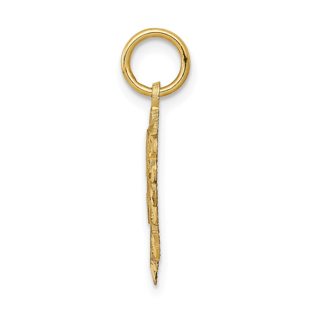 14k Yellow Gold 50 in Heart Charm Pendant for Women