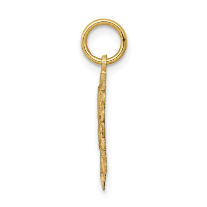 14k Yellow Gold 50 in Heart Charm Pendant for Women