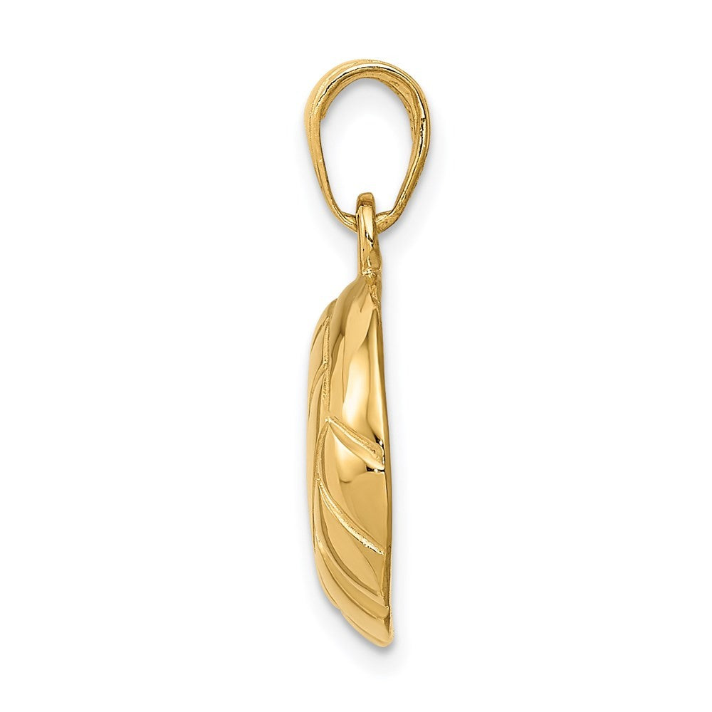 14k Yellow Gold Polished Open-Backed Volleyball Pendant