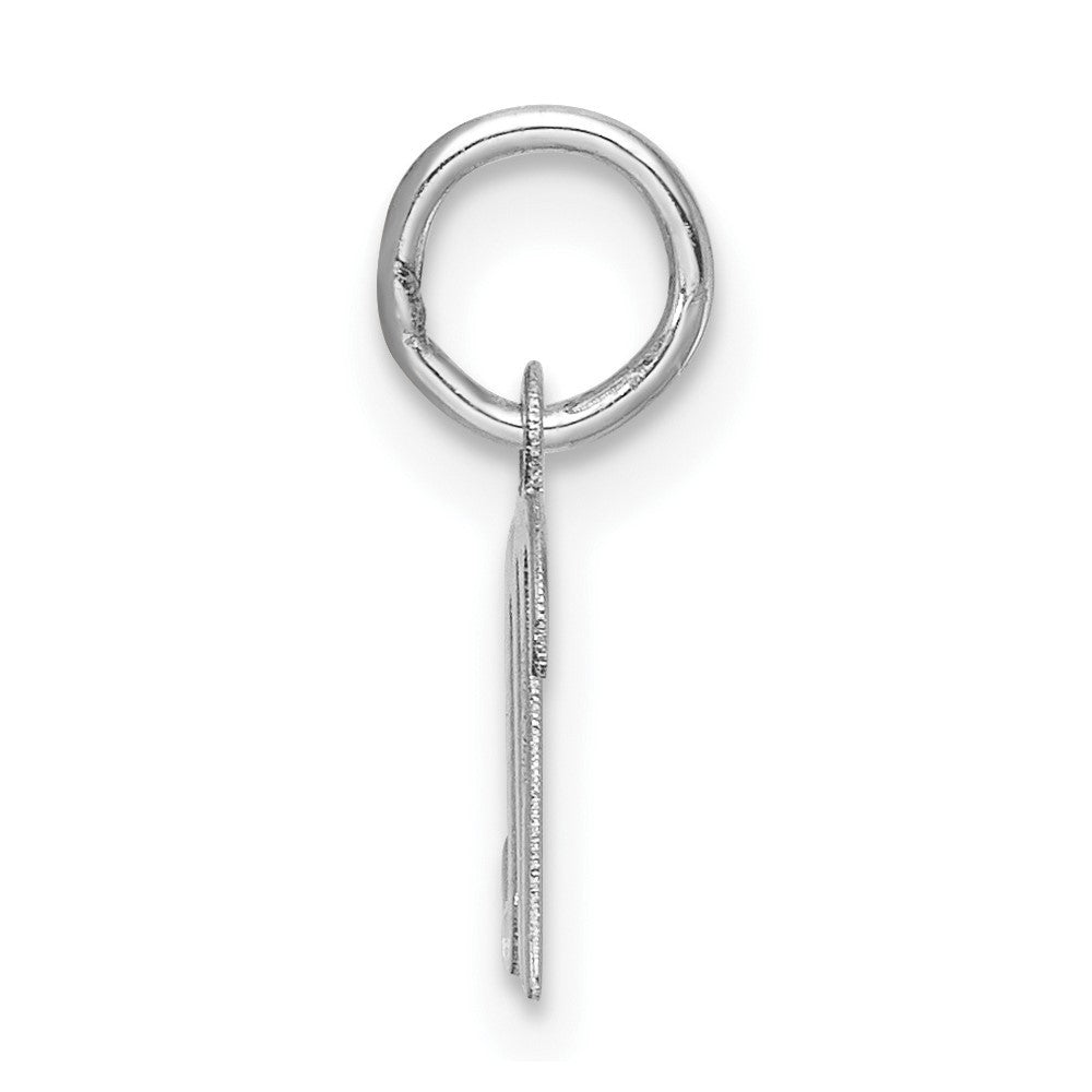 14k White Gold Small Script Letter M Initial Charm Pendant