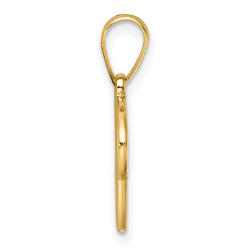 14k Yellow Gold Script Letter C Initial Pendant for Women