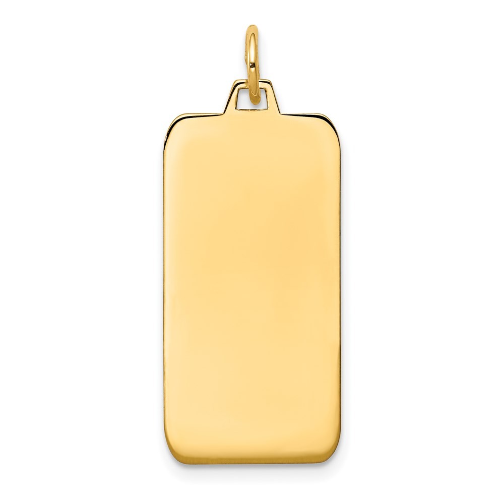 14k Yellow Gold Plain .018 Gauge Engravable Rectangular Disc Charm