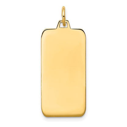 14k Yellow Gold Plain .018 Gauge Engravable Rectangular Disc Charm