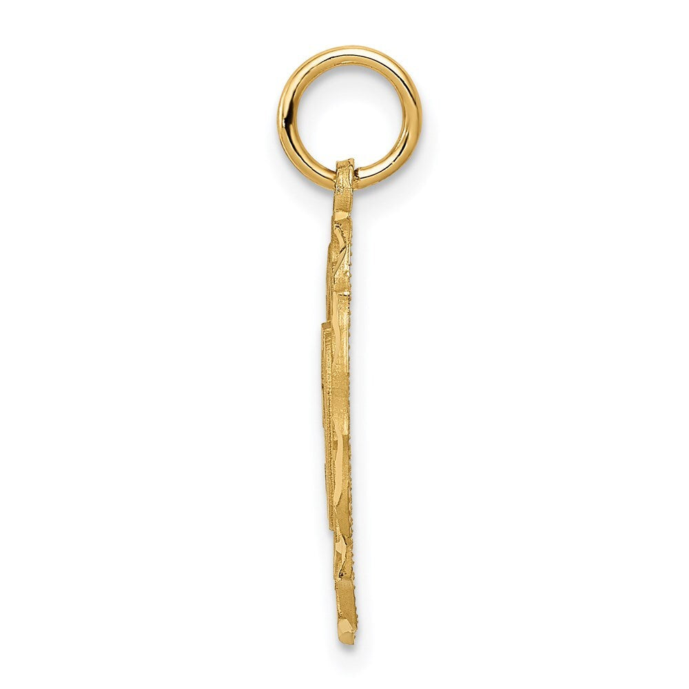14k Yellow Gold #50 in Oval Pendant for Women