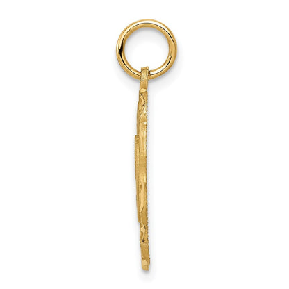 14k Yellow Gold #50 in Oval Pendant for Women