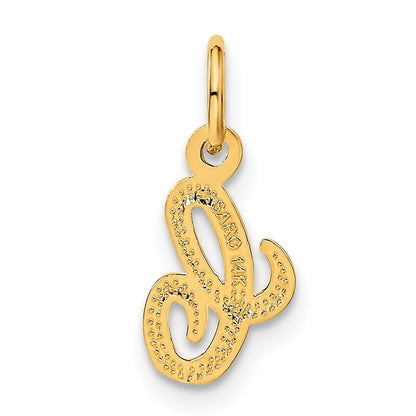 14k Yellow Gold Script Letter C Initial Charm