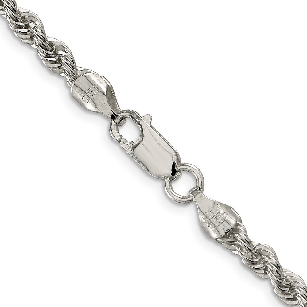 Sterling Silver 4.3mm Solid Rope Chain Necklace