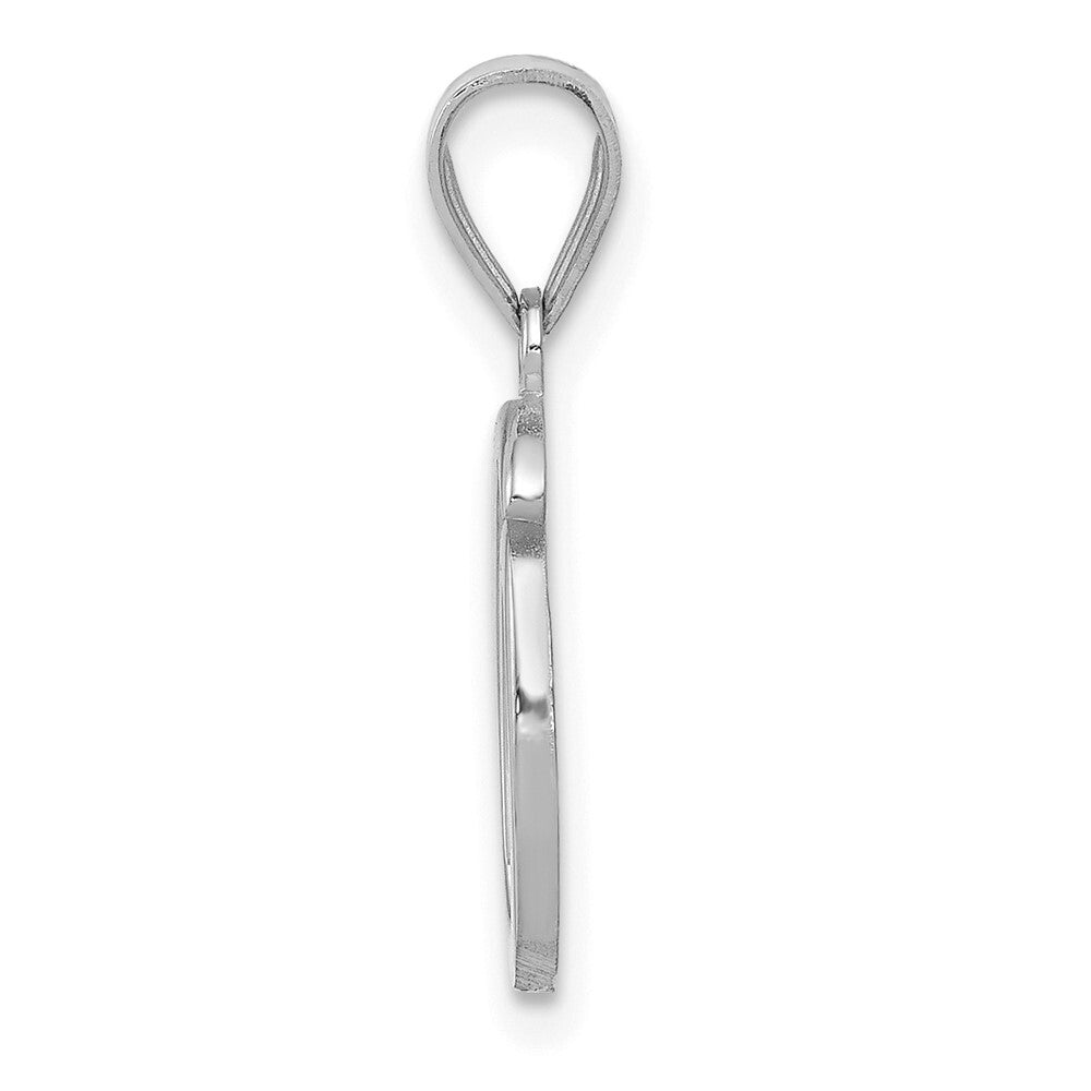 14k White Gold Script Letter O Initial Pendant for Women