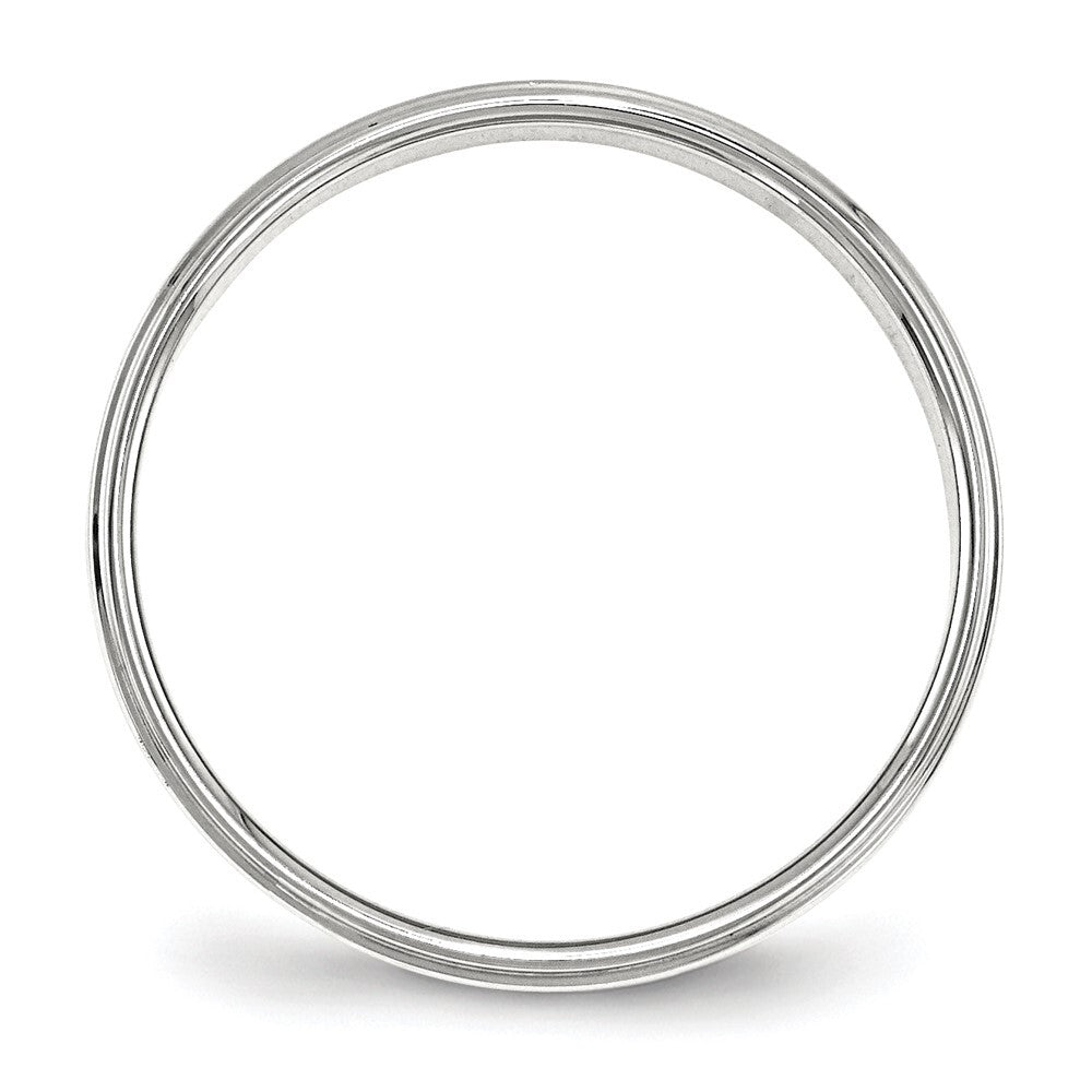 Sterling Silver 4mm Flat with Step Edge Size 9 Band Ring