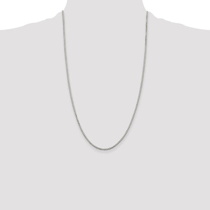 Sterling Silver 1.7mm 8 Sided Diamond-cut Box Chain