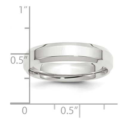Sterling Silver 5mm Beveled Edge Size 5 Band Ring