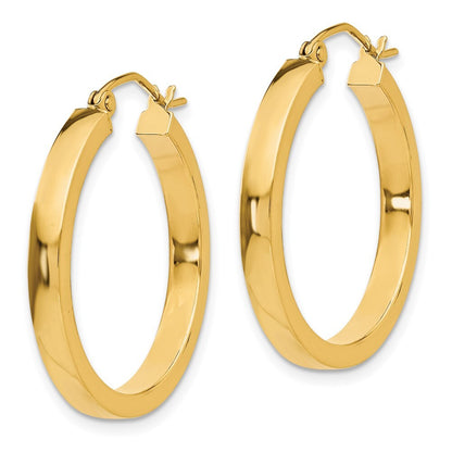 14k Yellow Gold 2x3mm Square Tube Hoops Gift for Women
